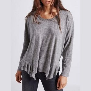 Current/Elliott Tier Long Sleeve Top, Grey, 1